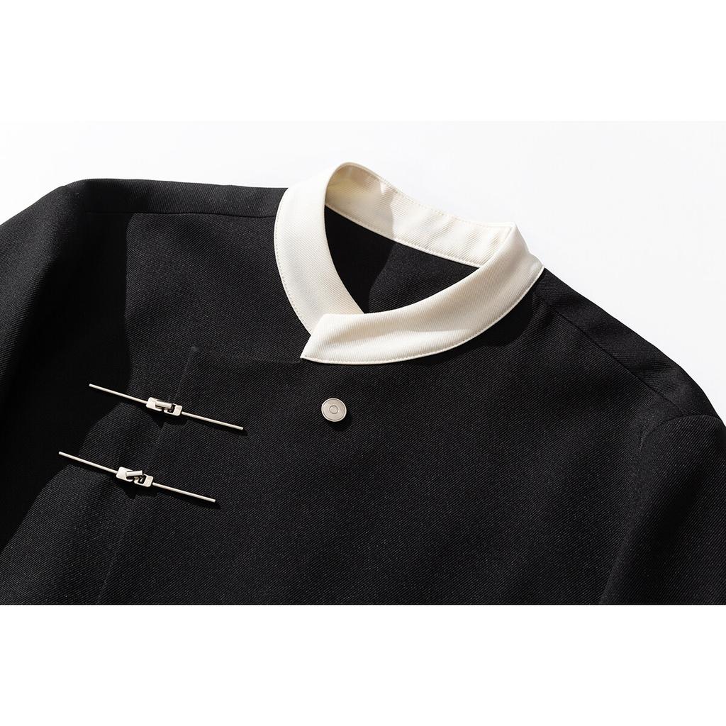 2026 Men Chinese Style Black Suit Jackets Men Handsome Blazers Men Leisure Elegant Tang Suit Male Streetwear Blazer Jacket