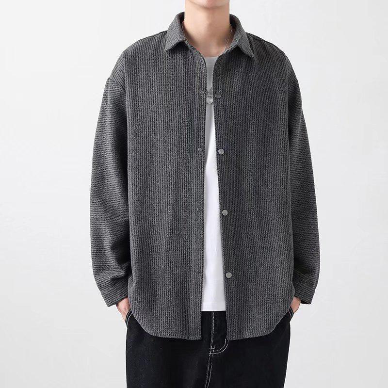 Men's Warm Loose Jacket - Spring and Autumn Collection: Casual, Comfortable Outerwear