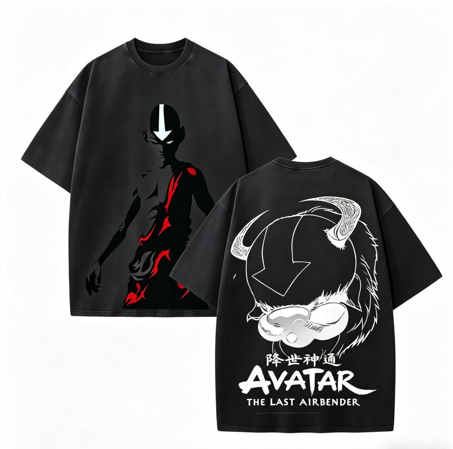 Trendsetter Loose Clothes Avatar The Last Airbender Zuko Anime Liefhebber Gewassen T-shirt Jaarrond kleding hoge kwaliteit persoonlijkheid Kleding Grote Maten Unisex Nieuw Model Koppel T-shirt S