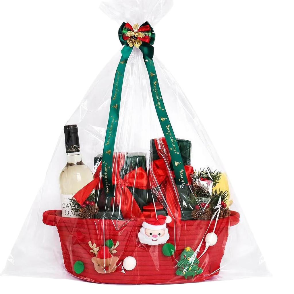Christmas Candy Bag Gift Basket With Cotton Handle For Holiday Decor And Storage