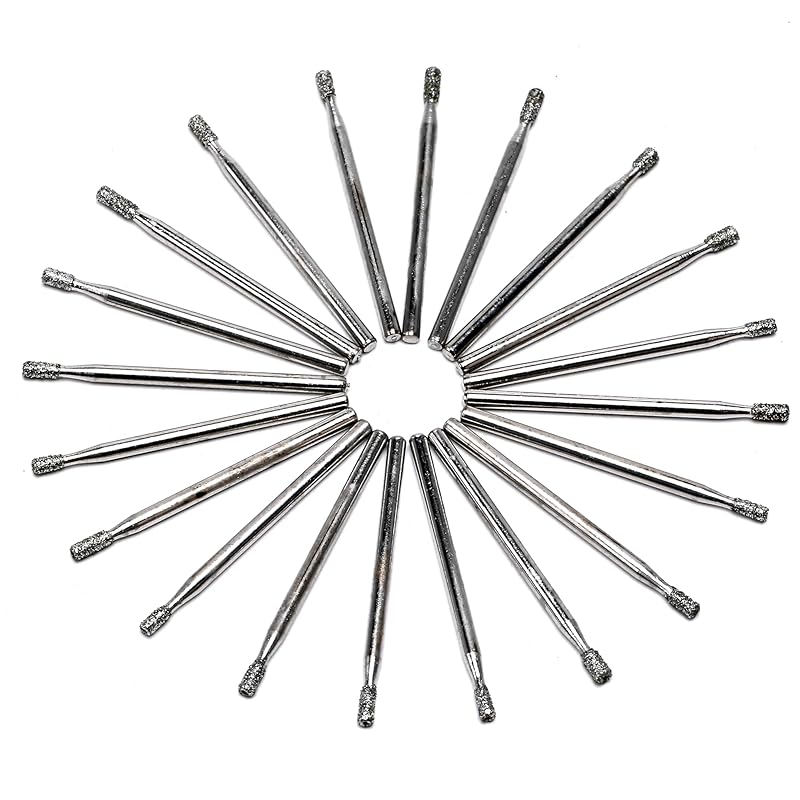 JINGLING 3mm Diamond Drill Bit, 1/8" Diamond Drill Bits, Glass Drill Bit, Coated Hole Saw Core Bit Tools for Stone Tile Pack of 20Pcs