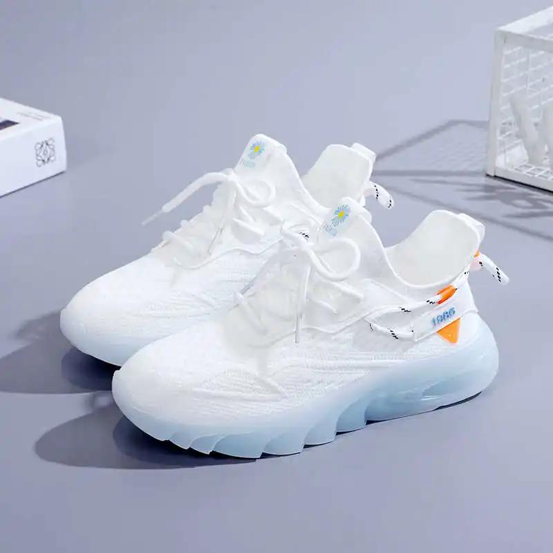 Fashion Sumer Thick-heeled Women's Natural Sneakers Casual Flat Toe Shoes Original Ladies Tennis Sport Tens Snekaers Cosplay Trends