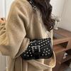 Yogodlns New Trend Fashion Spice Girl Rivet Personality Advanced Design Locomotive Shoulder Bag Punk Style Underarm Hobo Bag