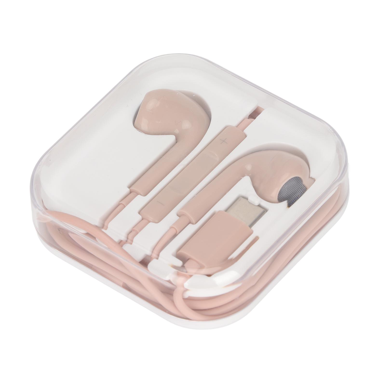 

Наушники Type C с шумоподавлением и встроенным микрофоном Проводные наушники Type C для Xiaomi для Huawei розовый