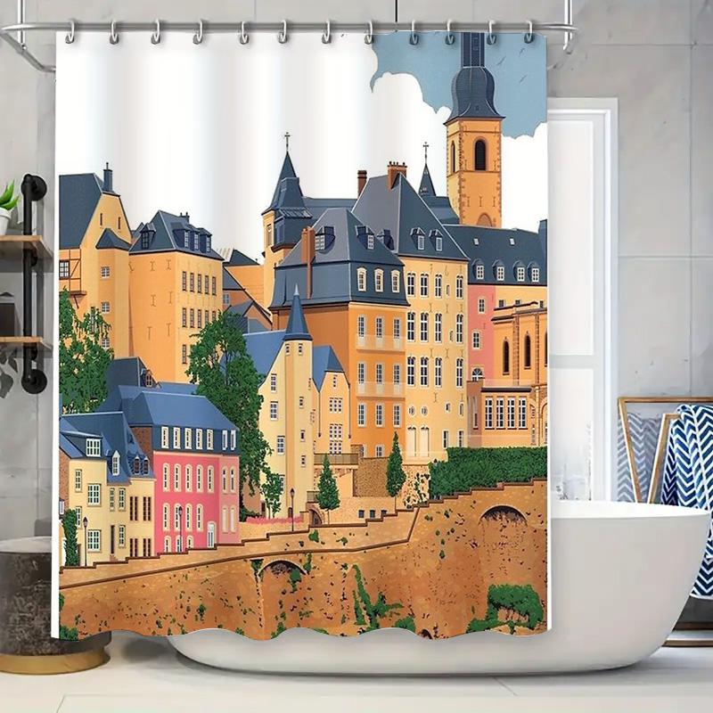 

Vintage Floral Bathroom Shower Curtain Rustic Farmhouse Botanical Print Decor Set W60H190(CM)-1 Pcs