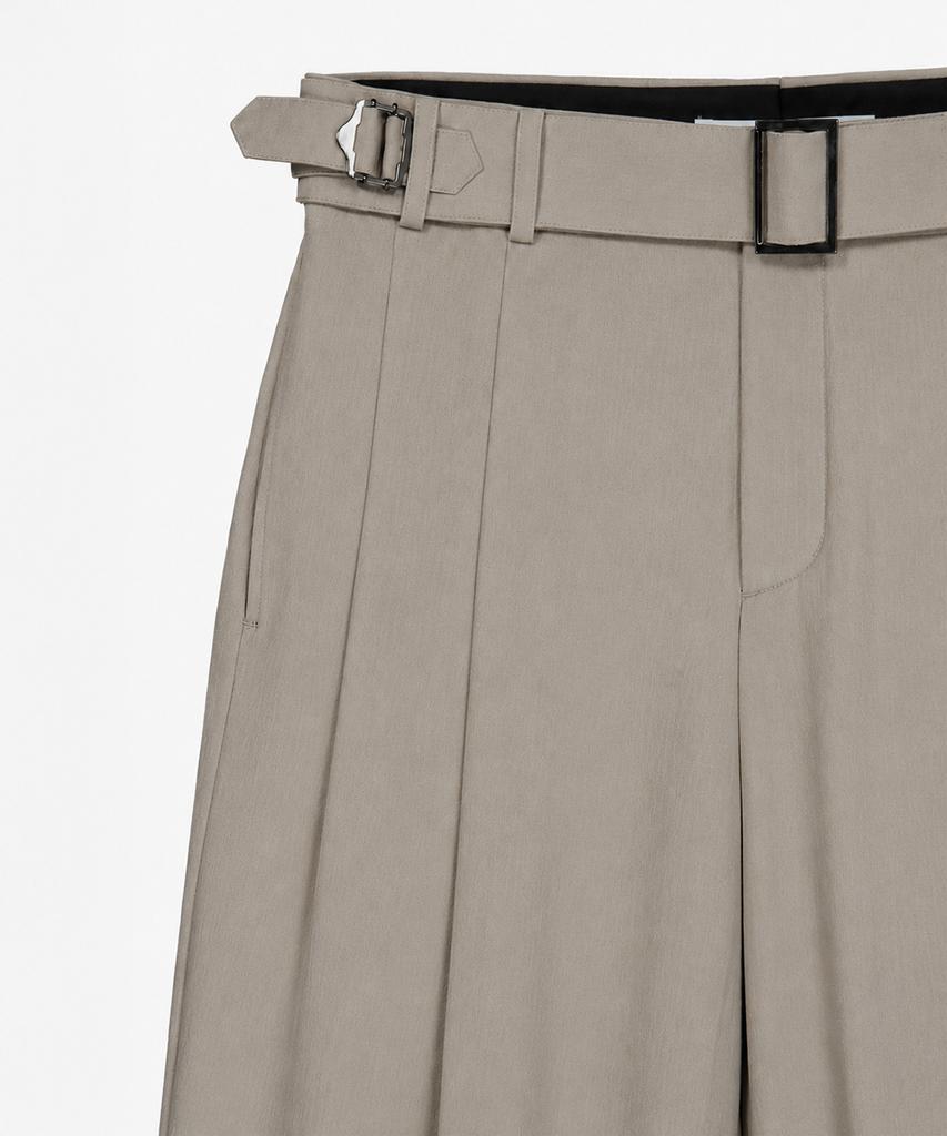 Sinkia Buckle Strap Wide Trousers Warm Grey