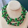 Retro Natural Chalcedony Black Agate Niche Temperament Premium Versatile Necklace Collarbone Chain Neck Chain