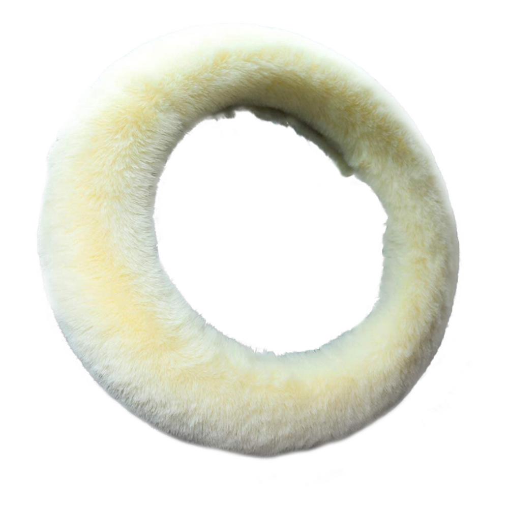 1Pcs Universal Car Steering Wheel Cover Plush Warm Fluffy Fuzzy Interior Accessories For Winter Women Girl Men Boy 35-43 Cm