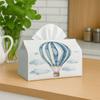1pc, 2D Flat Printing, Tissue Box Minimalist Watercolor Hot Air Balloon Tissue Box Cover Illustration And White Easy Clean Elegant Fabric Decorative B