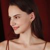FANCIME 14K Gold Hoop Earrings with Natural and Perfect for both Perfect for and Gift wrapping Women's Garnet, Amethyst, Peridot, Citrine, Topaz.