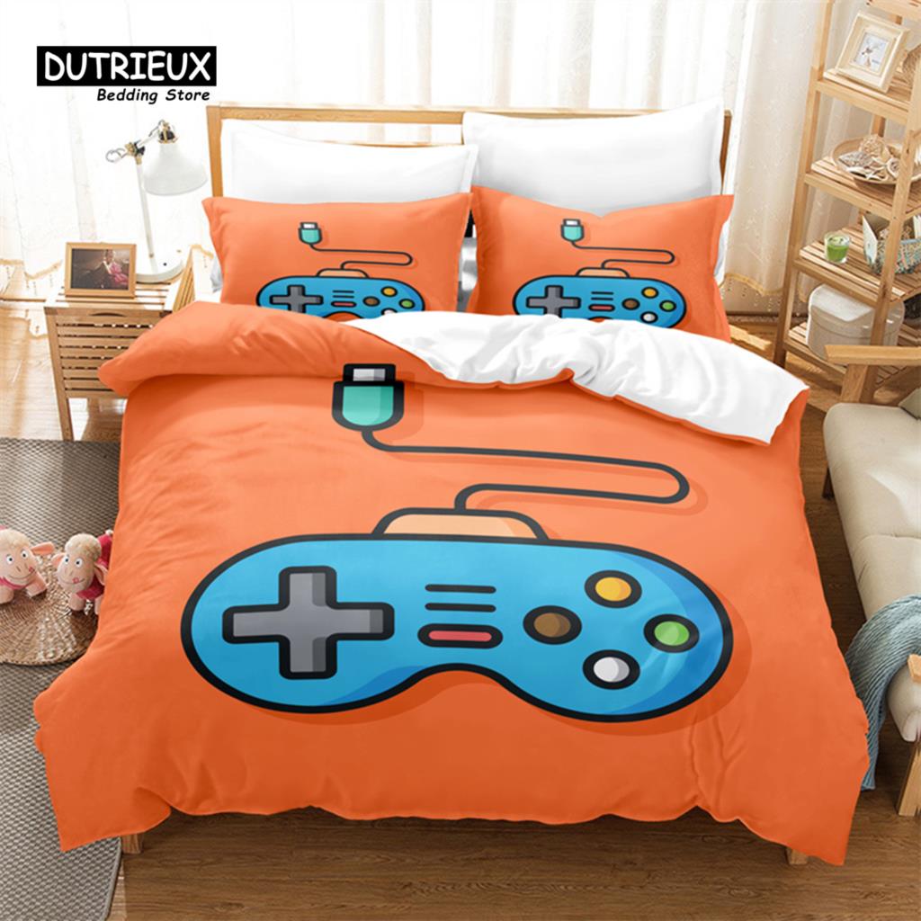 Cartoon Game Machine Bedding Set, 3Pcs Duvet Cover Set, Soft Comfortable Breathable Duvet Cover, For Bedroom Guest Room Decor