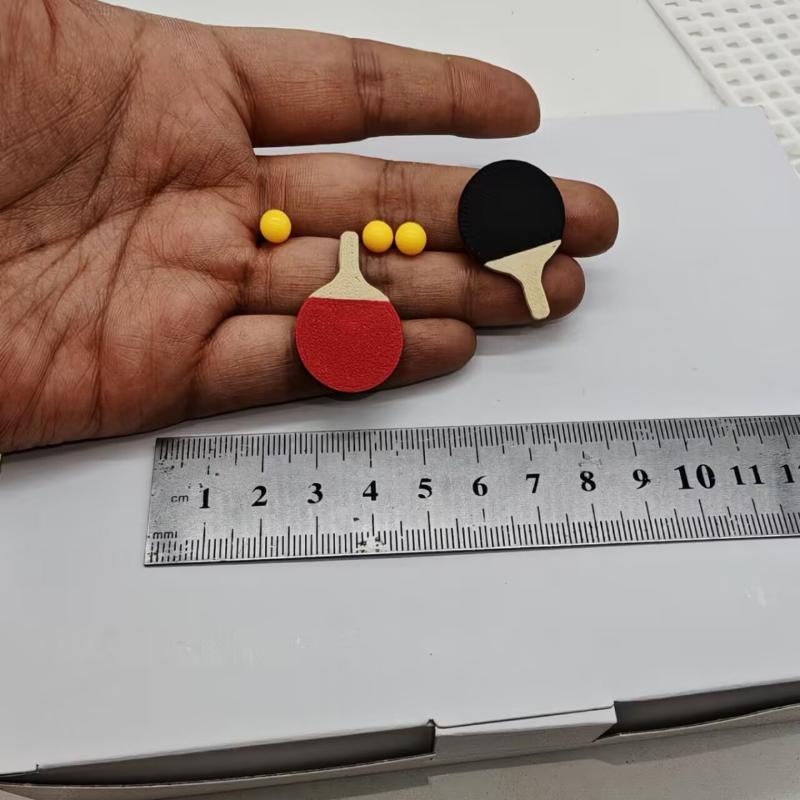 

1Set Dollhouse Mini Table Tennis Racket Set Mini Doll House Decoration Model Model Shooting Scene Props