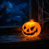 Funny Halloween Gift Pumpkin Night Light, Decorative LED Ghost Lantern, Lighted Face Figurine Festive Room Decoration for Home Party Desktop