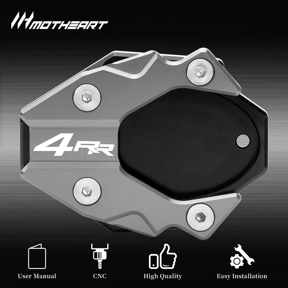MotHeart Side Stand Plate for Ninja ZX-4RR 2023-2024 Bike Parts Side Stand Extension Kickstand