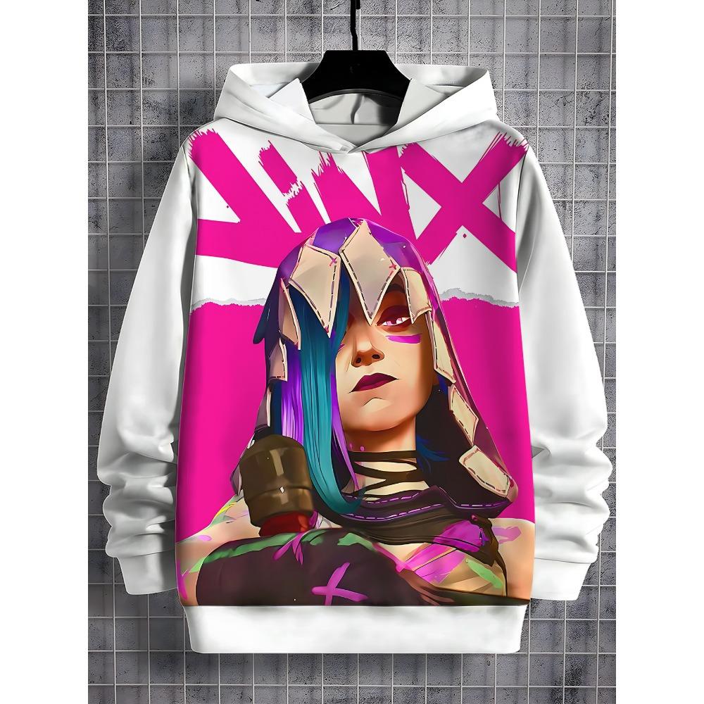 Arcane Jinx Anime 3D potisk Celoroční Dětská ležérní mikina Cool svetr Topy Unisex oblečení Klučičí mikiny Oblečení