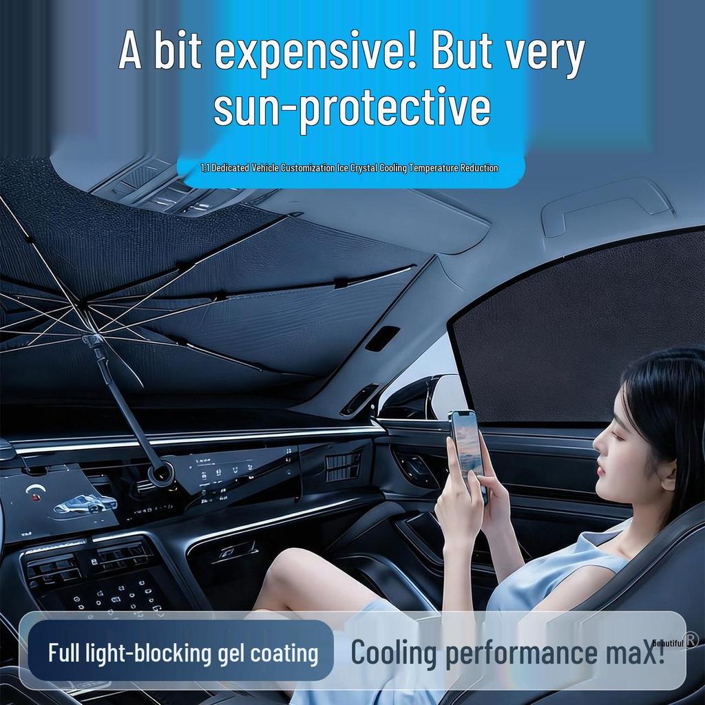 2026 New Model Car Sunshade Umbrella: Small Car Windshield Heat Insulation and Sun Protection Baffle Cover