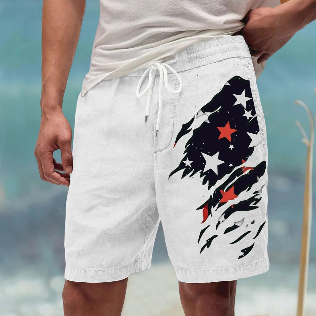 Męskie letnie, duże, swobodne, luźne spodnie sportowe, szorty plażowe