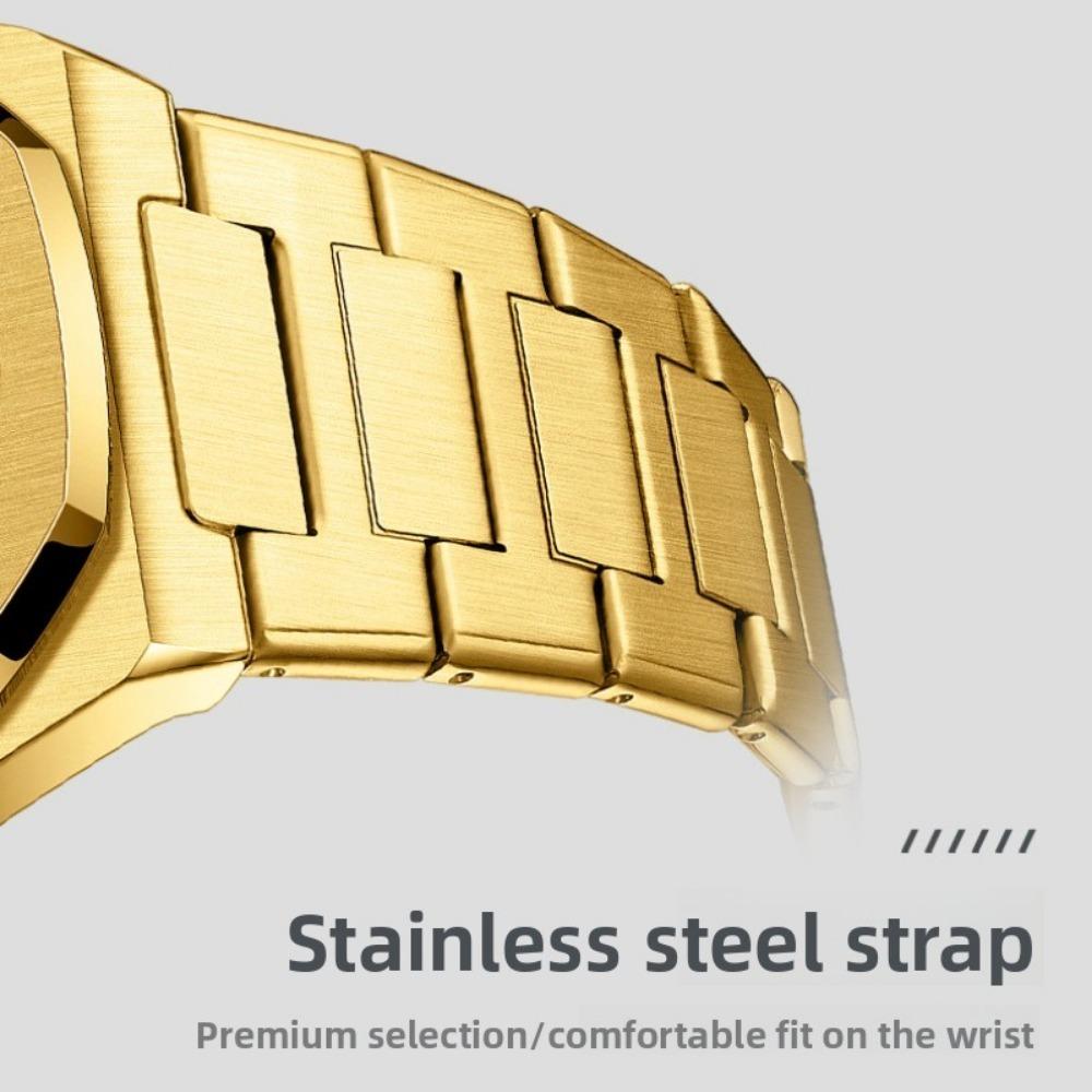 OPK Watch Octagonal Steel Belt Men's Watch Single Calendar Luminous Quartz Watch