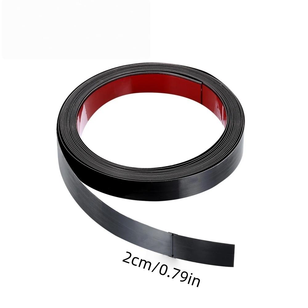 

1pc 2.44m/96.06in Stainless Steel Decorative Strip Molding Wall Trim Tape Metal Strips Flexible Self Adhesive Edging Background 2.44m чорний