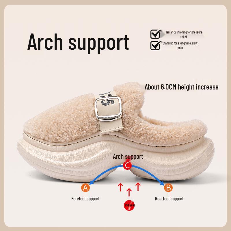 

Women s Height-Boosting Non-Slip Plush Cotton Slippers - 2025 Autumn/Winter Outdoor Style 38-39 fits size 37-38