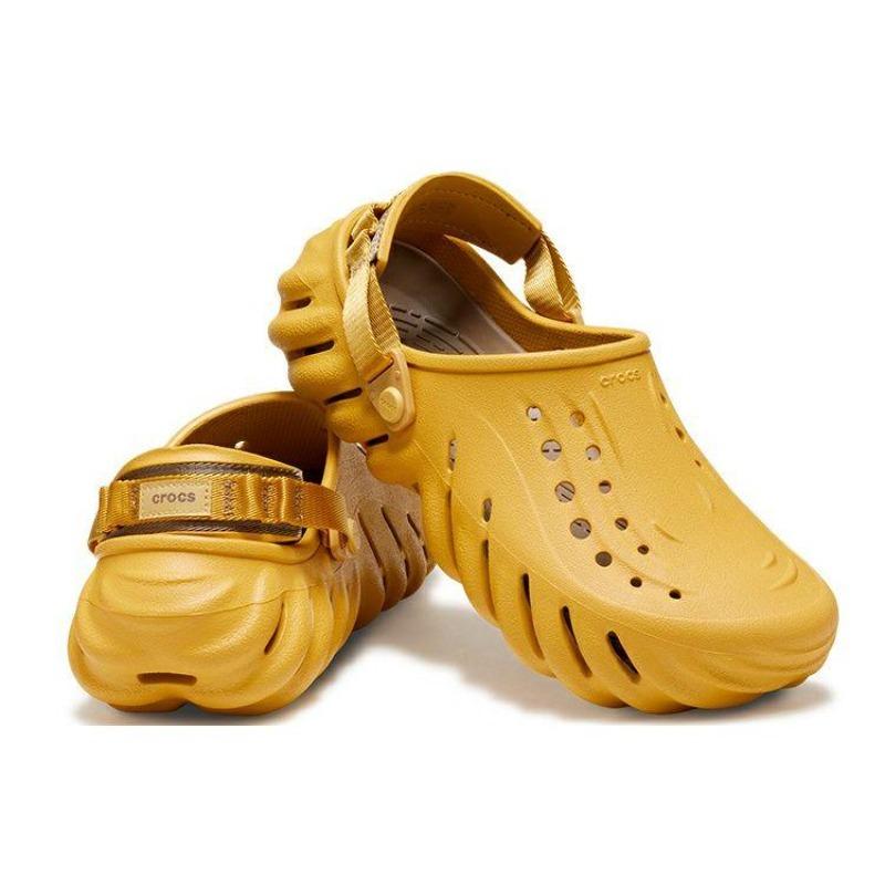 Crocs EVA Round Toe Outdoor Breathable Clogs Unisex Desert Yellow 207937-76A
