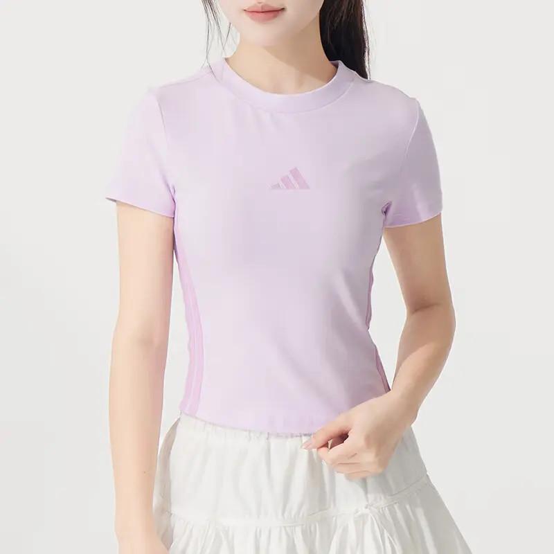 Adidas Women's Breathable Short-Sleeved T-Shirt, Purple