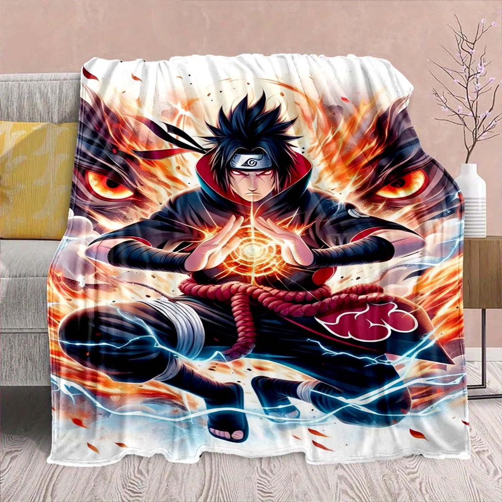 Naruto Anime Flannel Blanket - Soft Warm Perfect for Sofa, Bedding Camping Travel Office Home Decor -QJY