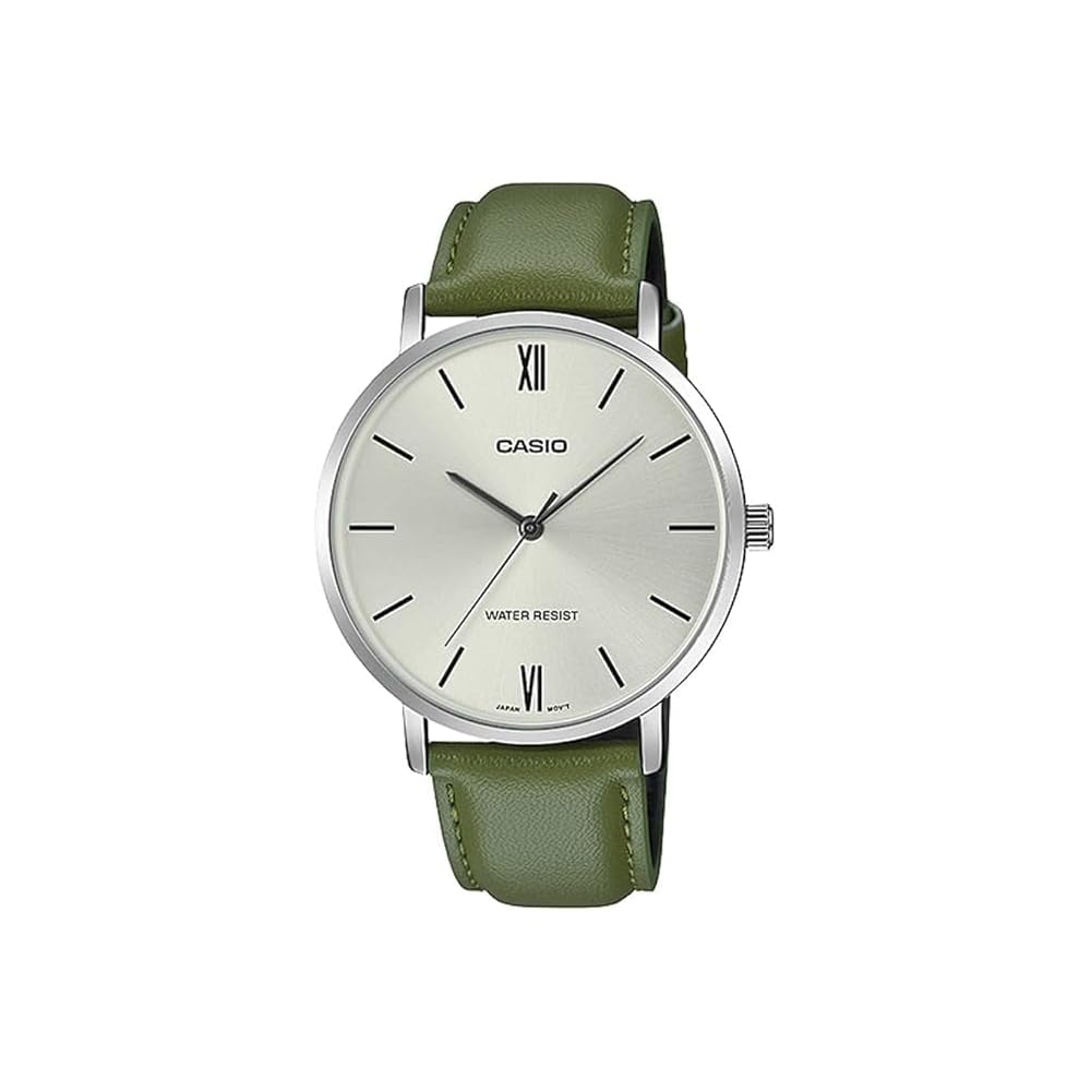 Casio MTP-VT01L Series Quartz Men s Watch Silver Green Dial with Original Box Imported Model