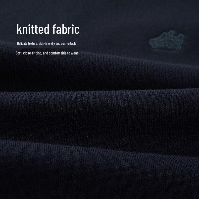 HLA Men's Chinese Dragon Series Fleece-Lined Faux Two-Piece Knit Sweater