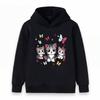 Kids Boys Girls Hoodie Cute 3 Cartoon Kitten Butterflies Printed Casual Long Sleeve Pullover Sweatshirt for Little Cat Animal Lovers