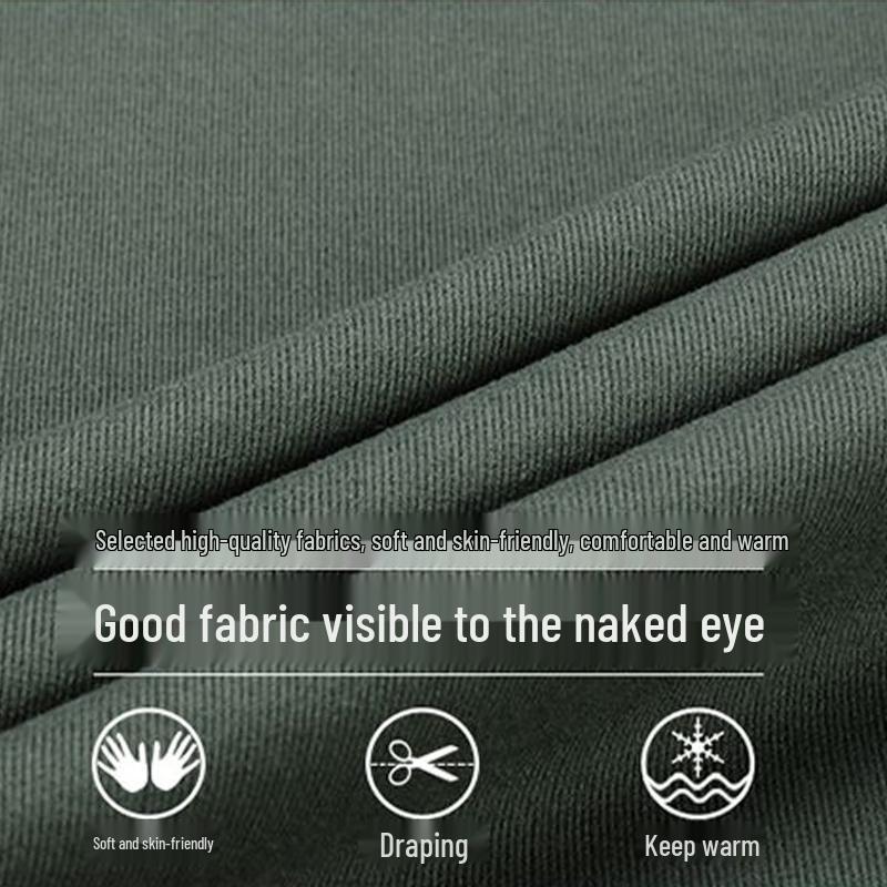 Luomeng Men's Silk-Blend Fleece-Lined Round Neck Sweatshirt