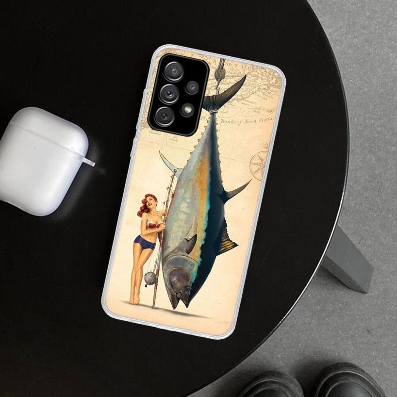 Offshore Angling Fishing Fish Rod Phone Case for Samsung Galaxy A17 A16 A26 A36 A56 A57 A37 A15 A25 A35 A55 A14 A24 A34 A54 A13