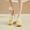 Gelbe Damen Frühling Sommer neue Retro atmungsaktive Mesh Zehenfrei kleine Sportliche flache Freizeitschuhe
