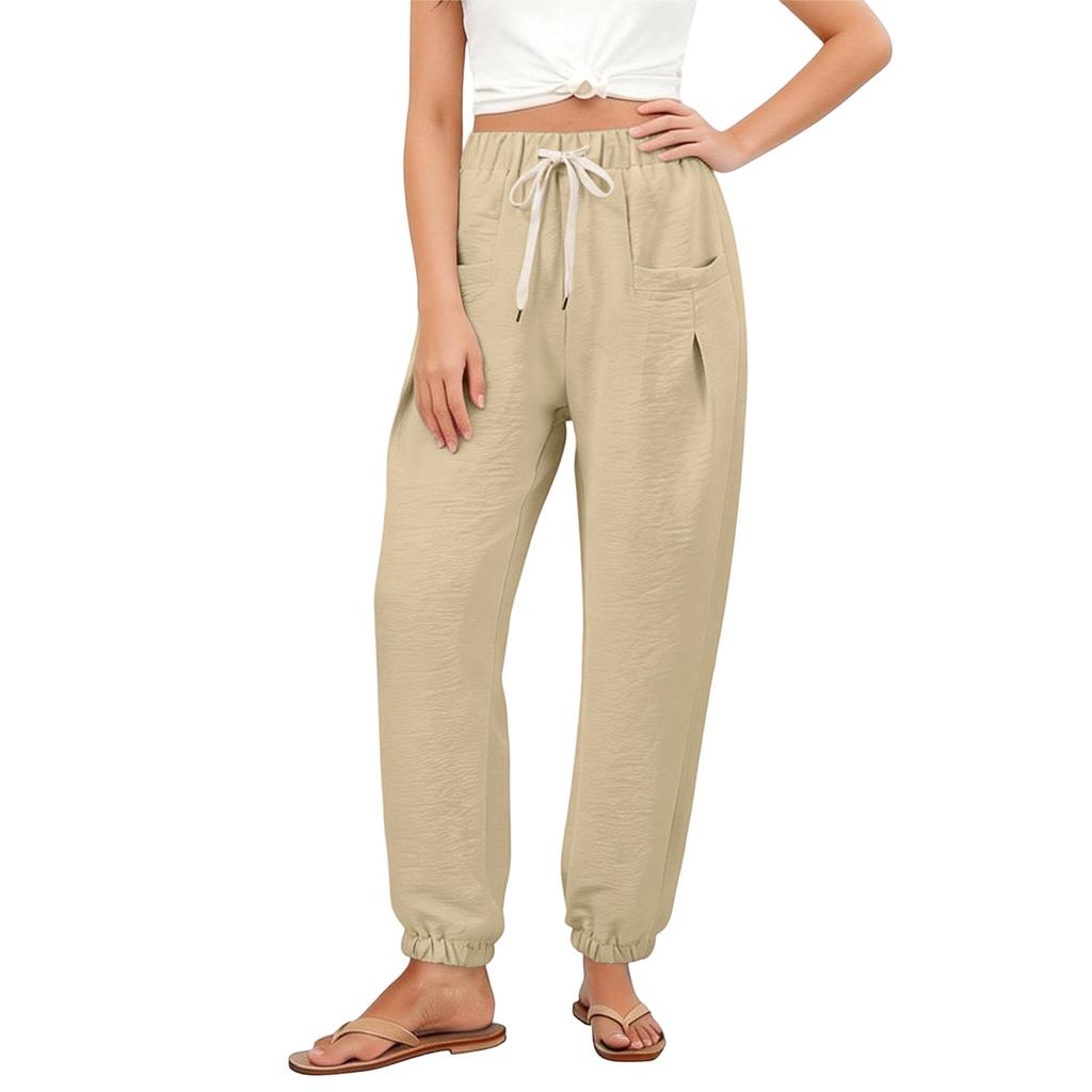 Women's Loose-fitting Wide-leg Pants, Casual Loose-fitting Pants, High-elastic Waistband, Long Pants With Pockets