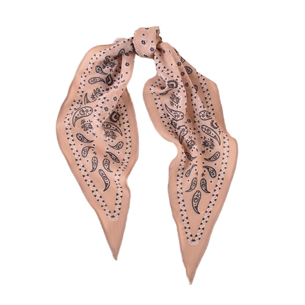 Versatile Women Girls Hijab Wraps Cashew Print Hair Ribbons Headbands Retro Leopard Headscarf