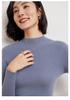 Machine Washable Fine-Spun Wool Sweater: 2026 Autumn/Winter Women's Slim Fit Knit with Half-High Collar.