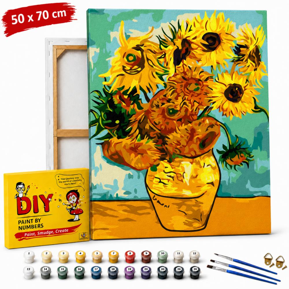 Obraz Do Malowania Po Numerach Z Ramą Słoneczniki Van Gogh 50X70 Cm