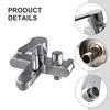 Household Dual Control Shower Faucet Silver Hot and Cold Water Mixer Bathroom Brass Bathtub Tap