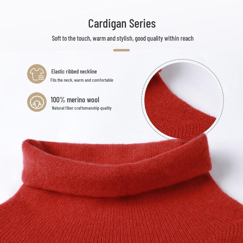 SNOWFLYING Women's Turtleneck 100% Wool Sweater