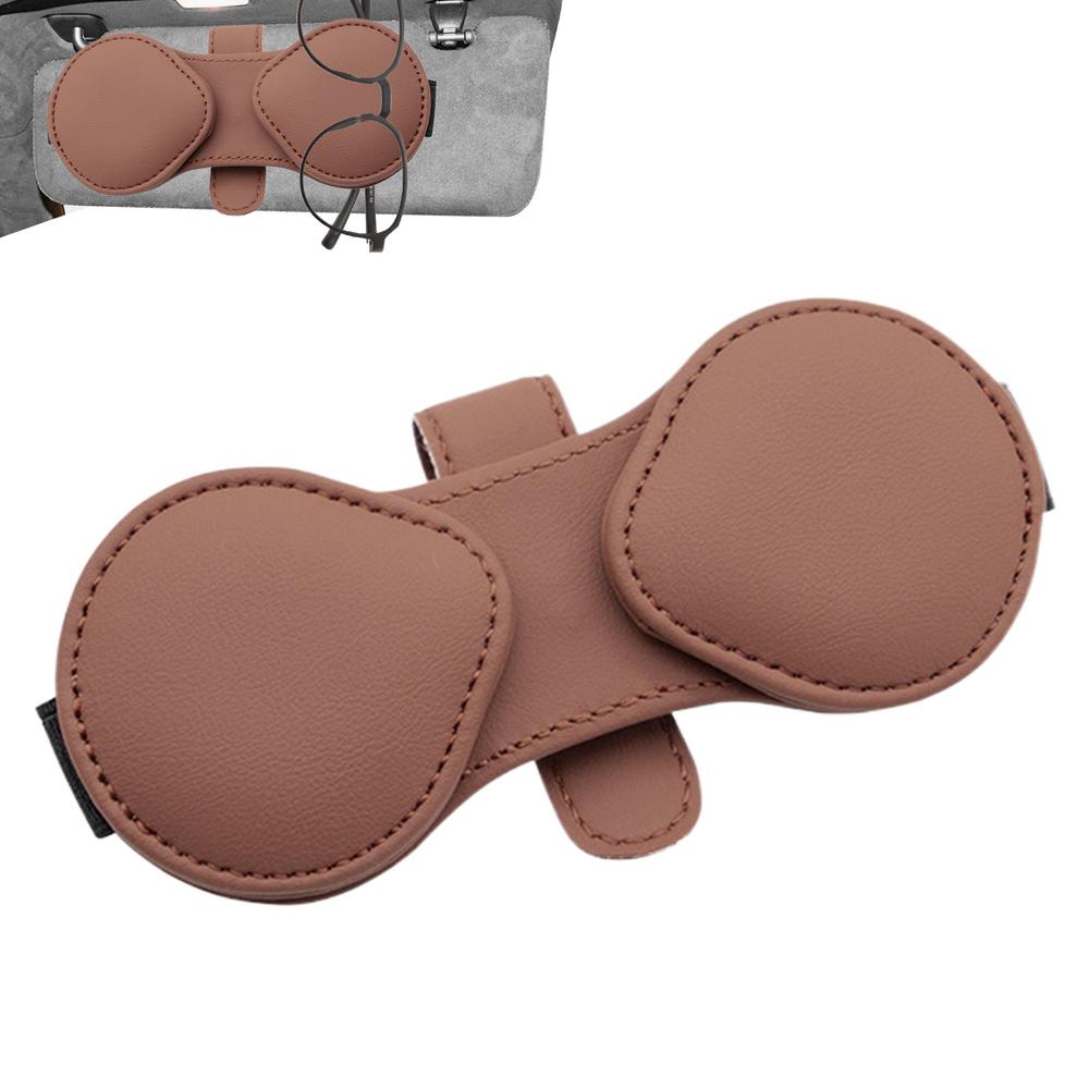 

Sunglass Clip For Car Visor Magnetic Car Storage Ticket Clip Card Ticket Holder Auto Interior Organize Car Visor Sunglass Holder коричневий