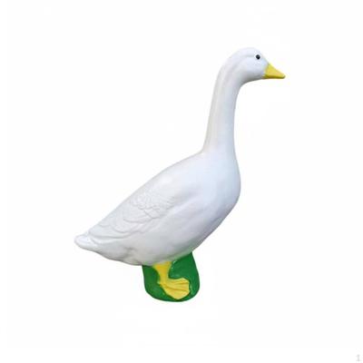 White Goose Statue Realistic Design Resin Figurine Versatile Decor for Pond, Patio
