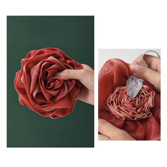 Bath Ball Ultra Soft Fast Foaming Fine Mesh Rose Shower Loofah Exfoliating Pouf Ball Bathroom Accessories
