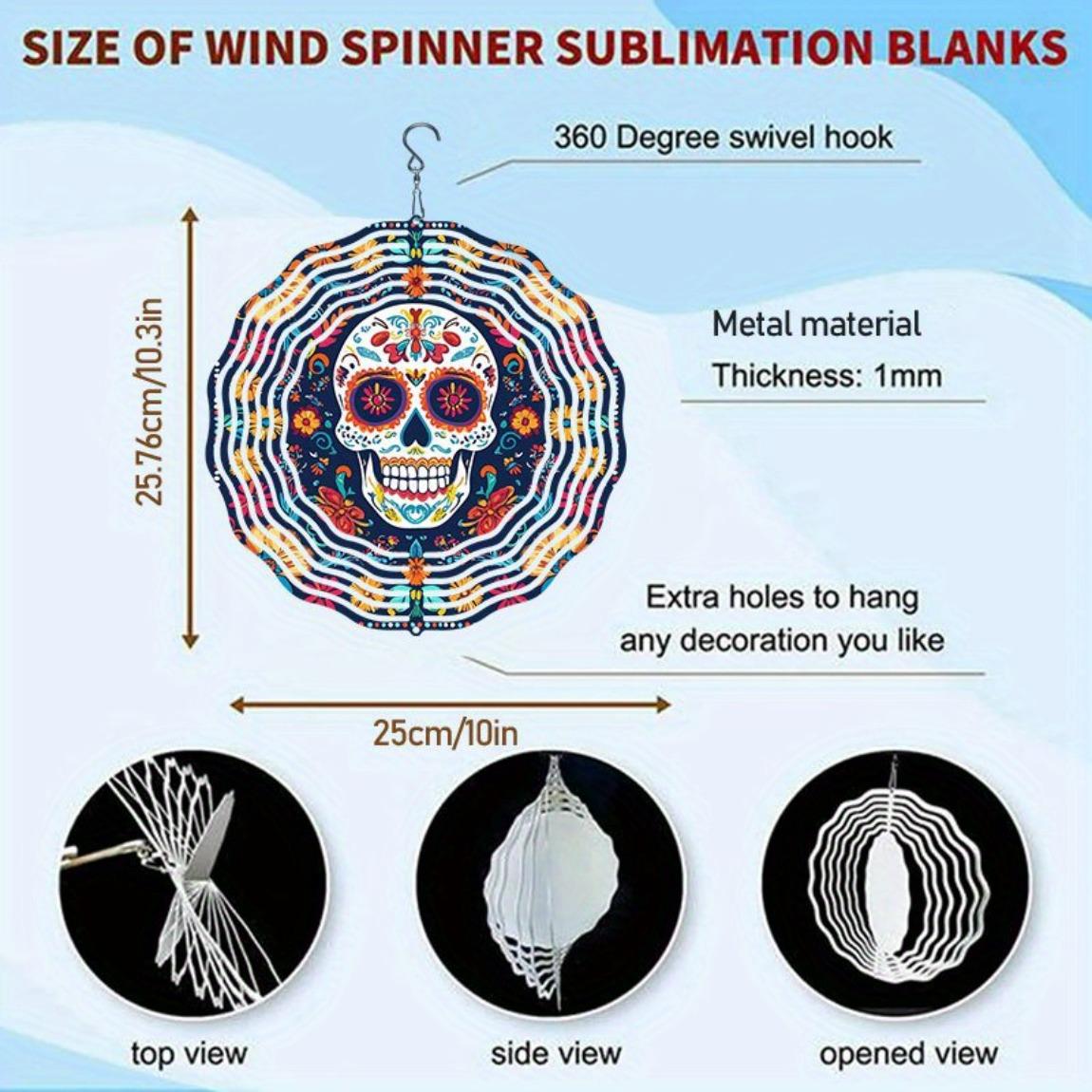 

3D Металлический Колокольчик Ветра в виде Сахарного Черепа с Цветочным Дизайном Красочный Подвесной Декор с Питанием от Ветра для Сада Патио Праздника
