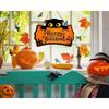 Halloween Decorations Peeping Black Cat Wooden Holiday With Rope Hanging Sign Holiday Dress Up Porch Hanging Ornaments