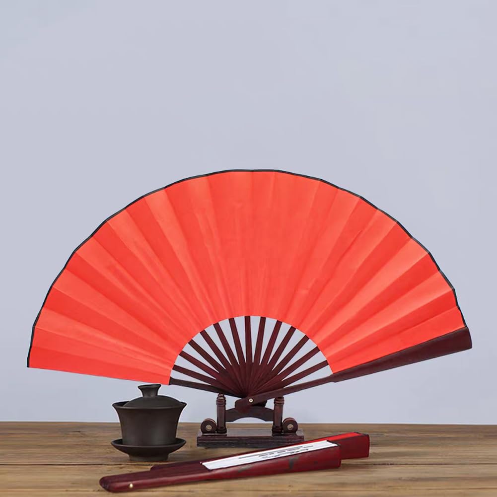 VGEBY Japanese-style Fan, Dance Fan, Prop, Lightweight, for Dancing, Japanese Dance, Modern Dance, Folk Songs (red)
