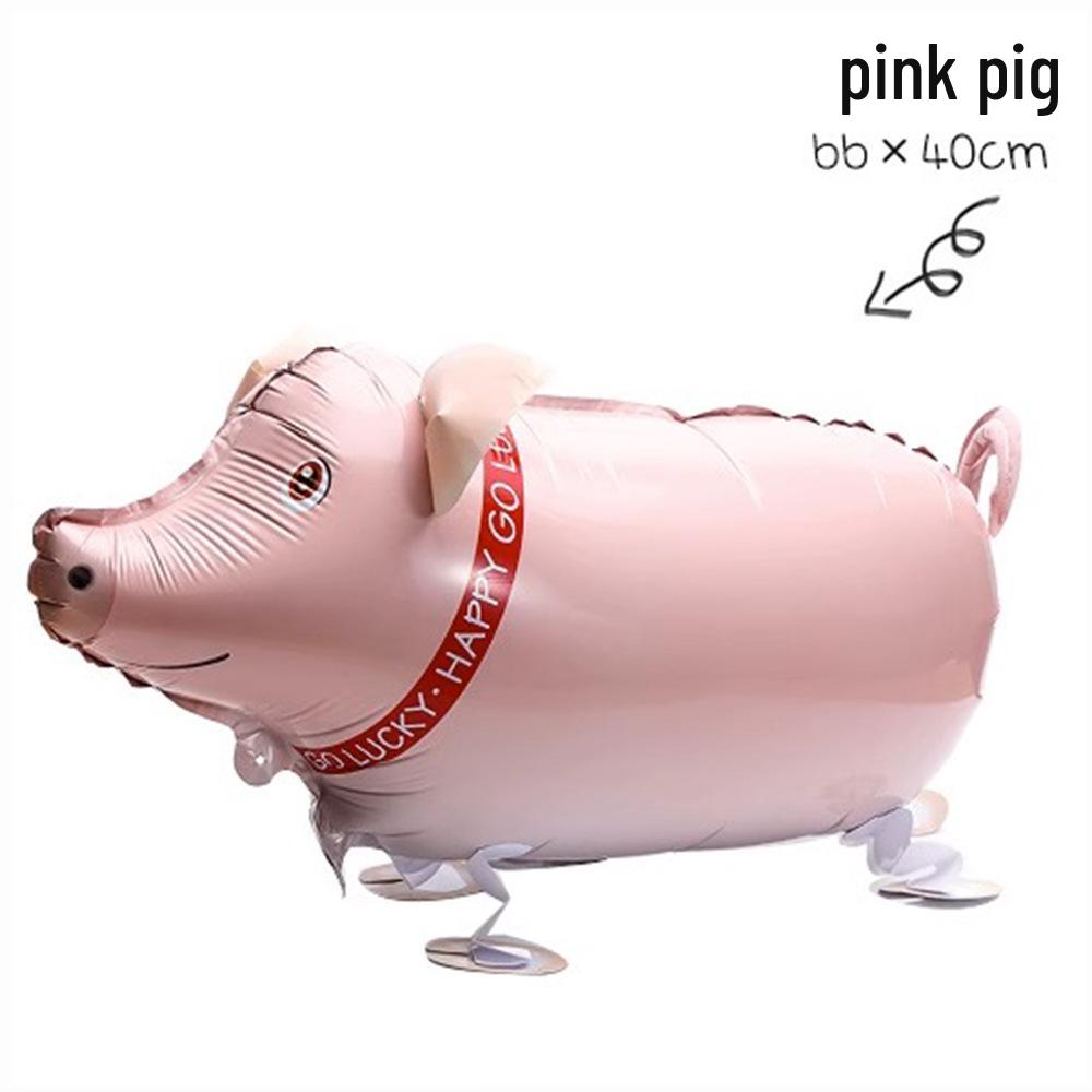 Cartoon Animal Walking Balloons: Duck & Pig for Birthday Decorations or Night Market Promotions