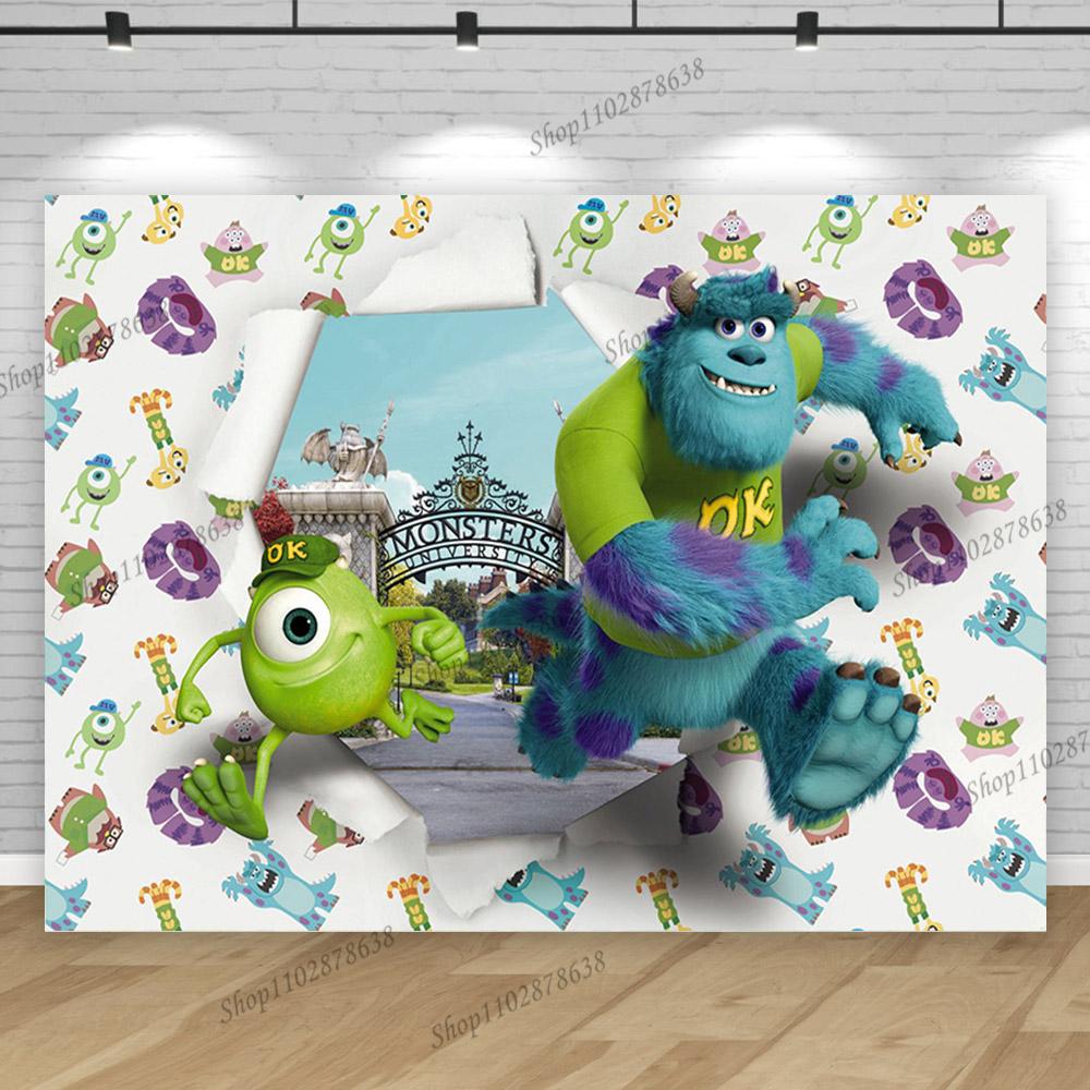 Monsters Inc University Theme Boo Girl Happy Birthday Party Background Baby Shower Photography Pink Room Decor Supplies Poster