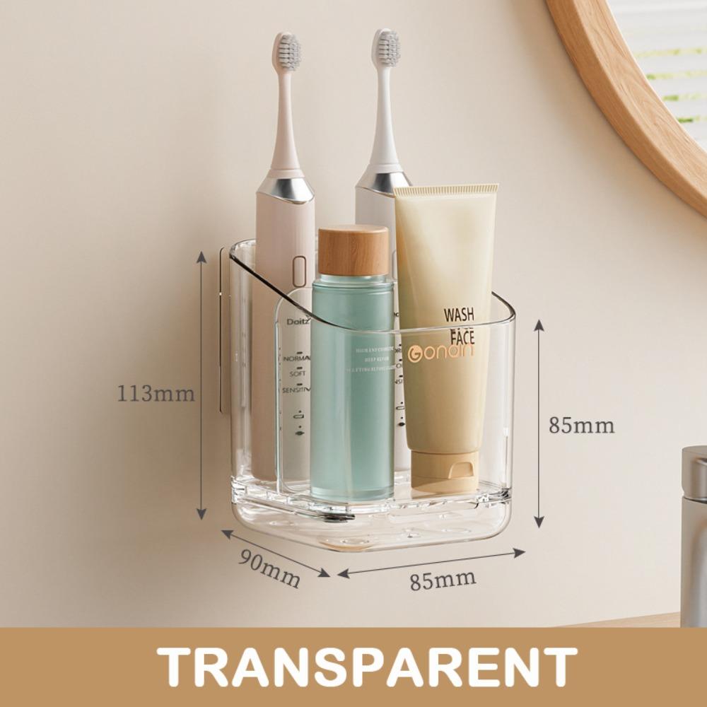 Drainage Bathroom Grid Storage Rack Punch Free Toothbrush Storage Shelves  Bathroom Organizer