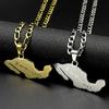Mexiko Karten Anhänger Halskette für Männer Frauen Edelstahl Gold Farbe Mexikanisches Land Nationale Geographie Hip Hop Kette Schmuck