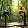 Demon Slayer Anime Akční figurka - Kamado Tanjirou s Agatsuma Zenitsu a Nezuko PVC Model Hračky Kimetsu No Yaiba Bojovníci